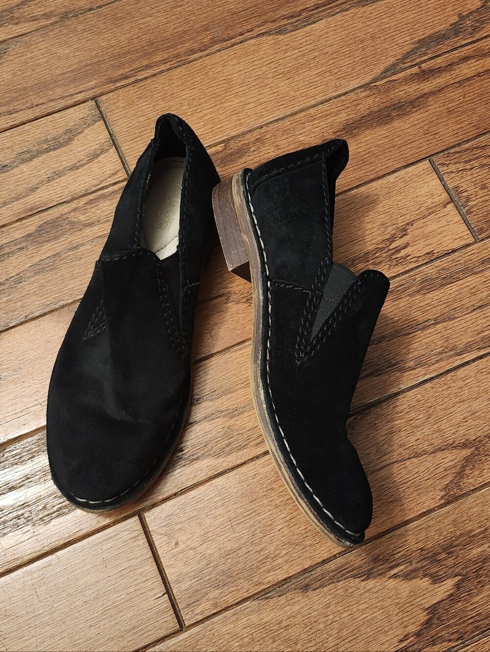 Clarks Somerset Black Suede Cabaret City Slip-On Loafers Size 7 Women's